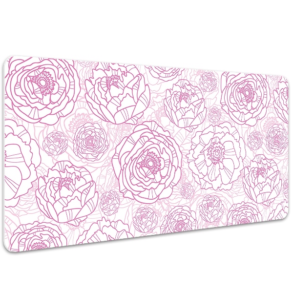 Stort skrivbordsunderlägg Rosa blommor