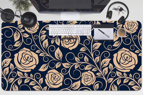 Matta skrivbord Vintage gyllene rosor