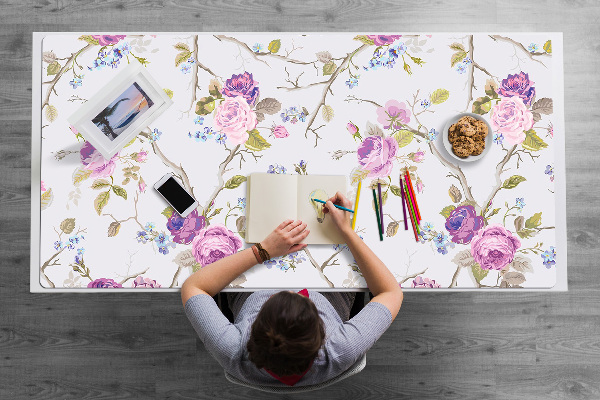 Matta skrivbord De blommande träden