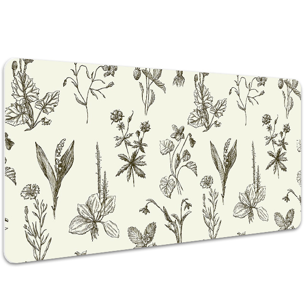Matta skrivbord Skissade blommor