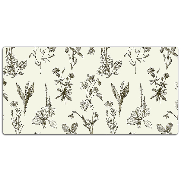 Matta skrivbord Skissade blommor