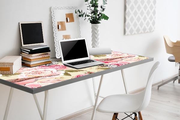 Matta skrivbord Fåglar blommor fjärilar