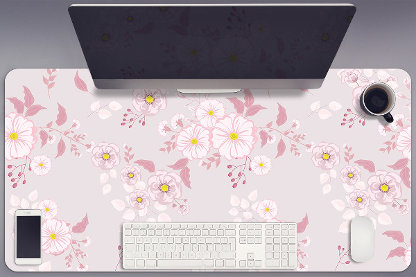 Matta skrivbord Små rosa blommor