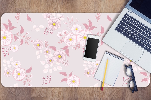 Matta skrivbord Små rosa blommor