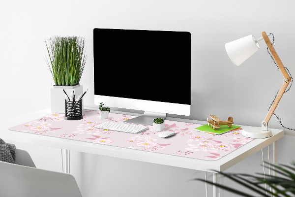 Matta skrivbord Små rosa blommor