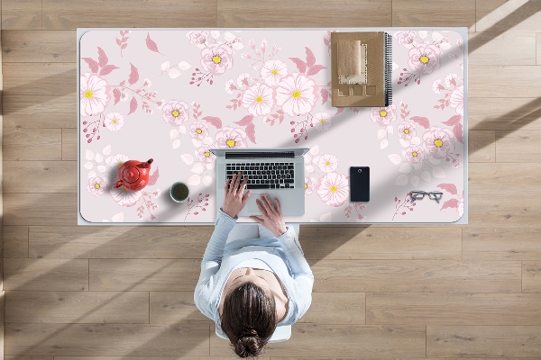 Matta skrivbord Små rosa blommor