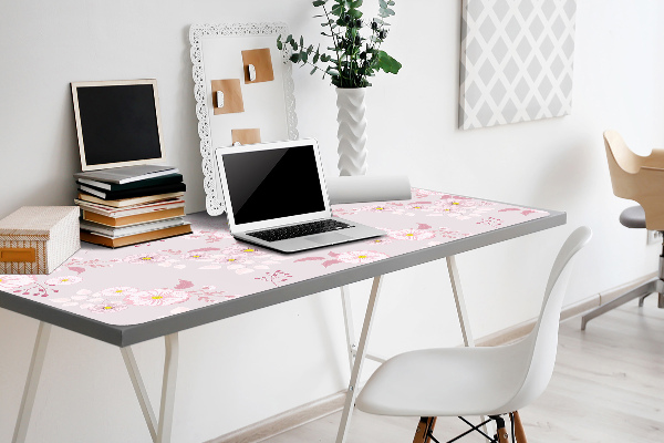 Matta skrivbord Små rosa blommor