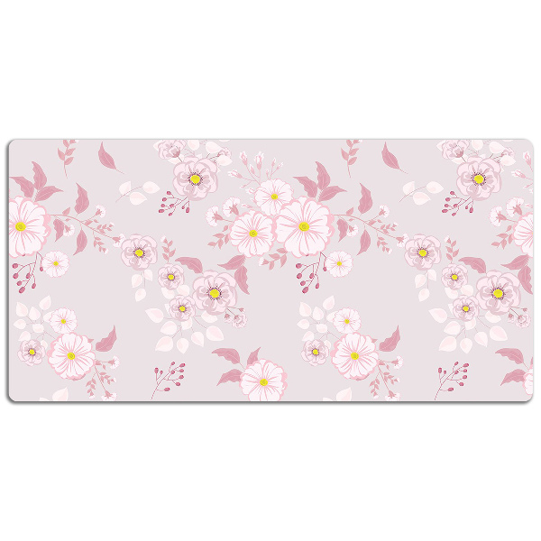 Matta skrivbord Små rosa blommor