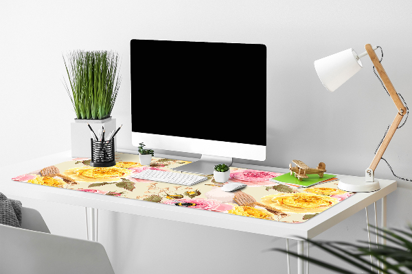 Matta skrivbord Fåglar och rosor