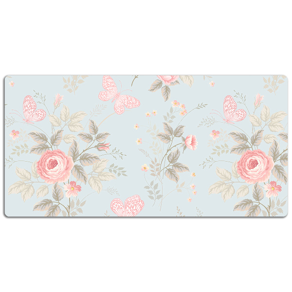 Matta skrivbord Rosor och fjärilar