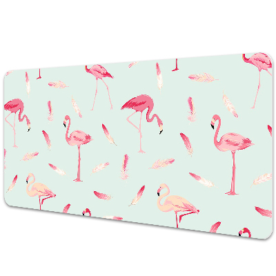 Matta skrivbord Flamingos och fjädrar