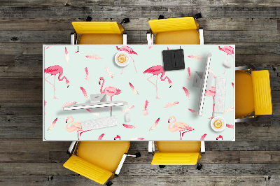 Matta skrivbord Flamingos och fjädrar