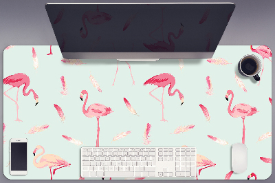 Matta skrivbord Flamingos och fjädrar