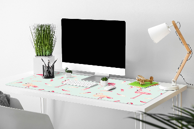 Matta skrivbord Flamingos och fjädrar