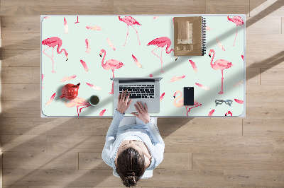 Matta skrivbord Flamingos och fjädrar