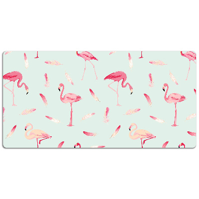 Matta skrivbord Flamingos och fjädrar