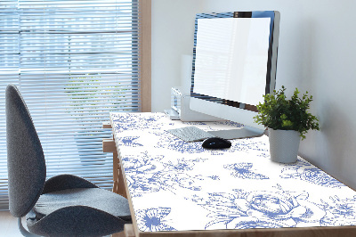 Matta skrivbord Fjärilar och blommor