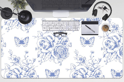Matta skrivbord Fjärilar och blommor