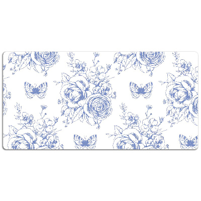 Matta skrivbord Fjärilar och blommor