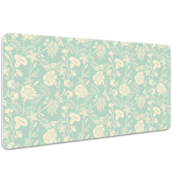Matta skrivbord vita blommor