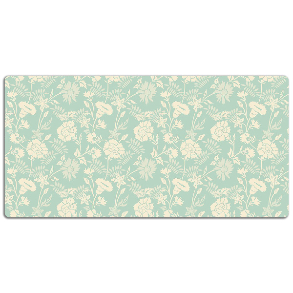 Matta skrivbord vita blommor