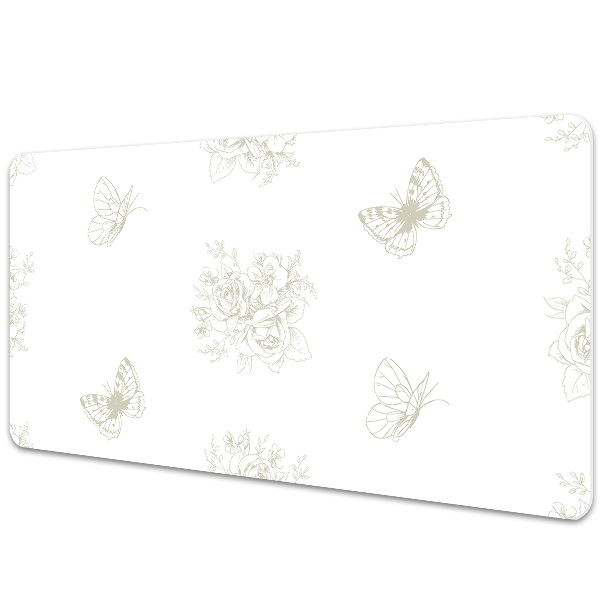 Skrivbordsunderlägg Fjärilar och blommor
