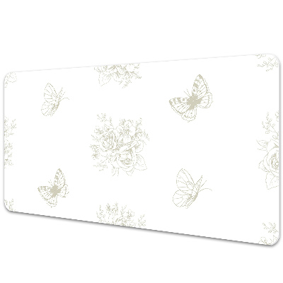 Skrivbordsunderlägg Fjärilar och blommor