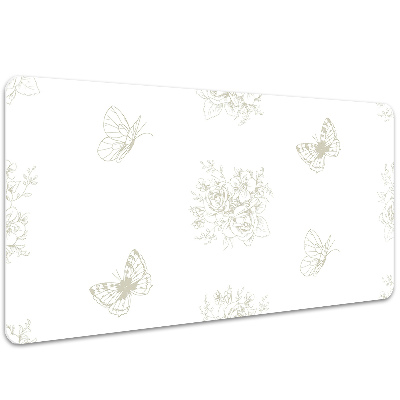 Skrivbordsunderlägg Fjärilar och blommor