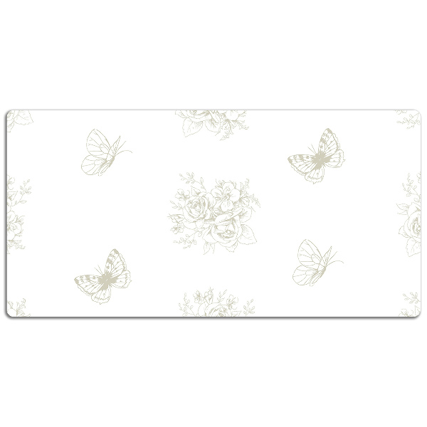 Skrivbordsunderlägg Fjärilar och blommor
