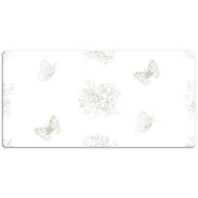 Skrivbordsunderlägg Fjärilar och blommor