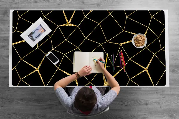 Matta skrivbord Guld och svart mosaik