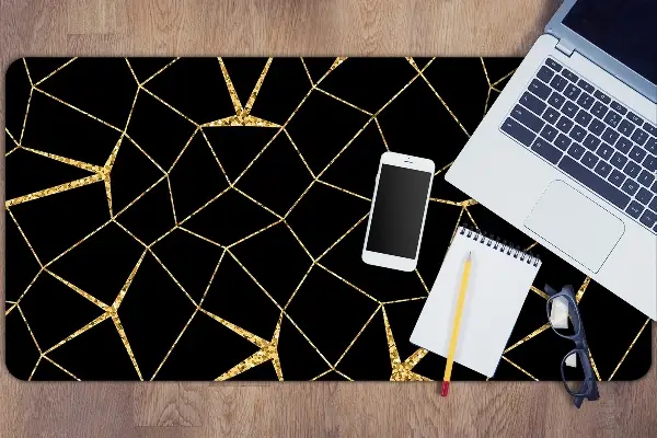 Matta skrivbord Guld och svart mosaik
