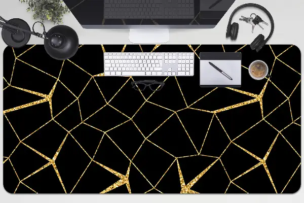Matta skrivbord Guld och svart mosaik