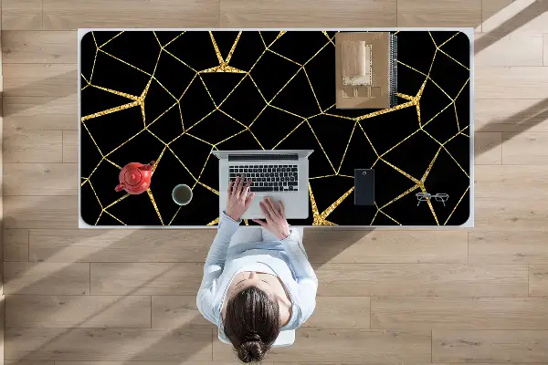 Matta skrivbord Guld och svart mosaik