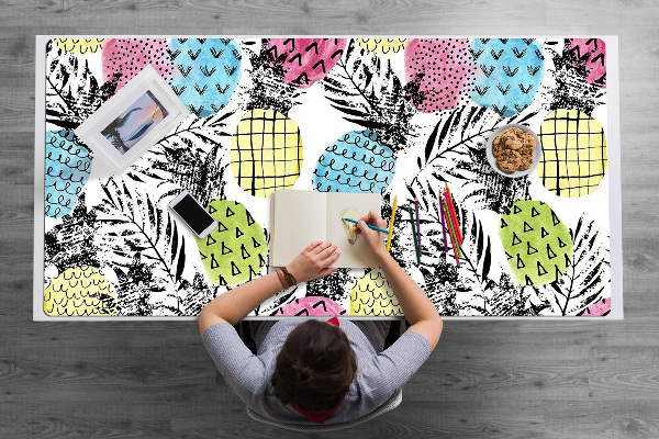 Matta skrivbord Färgglada ananas