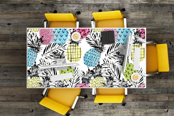 Matta skrivbord Färgglada ananas
