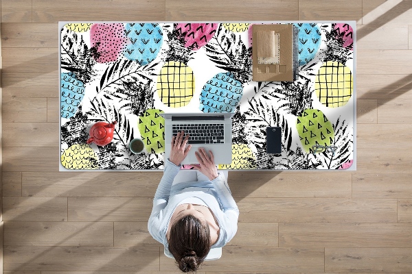 Matta skrivbord Färgglada ananas