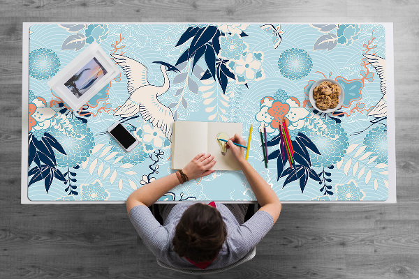 Matta skrivbord Kran och blommor