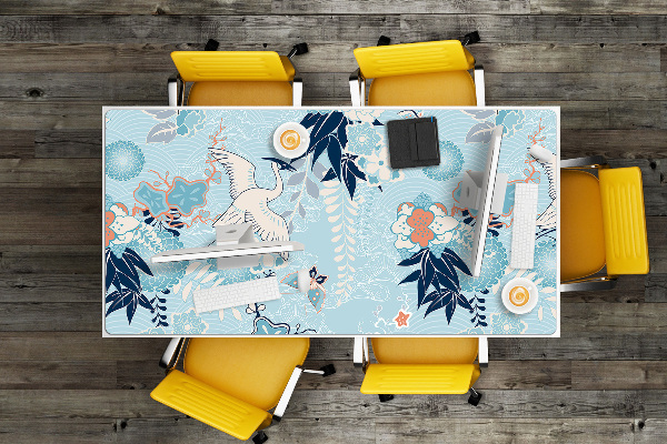 Matta skrivbord Kran och blommor