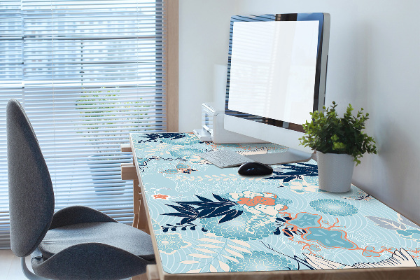 Matta skrivbord Kran och blommor
