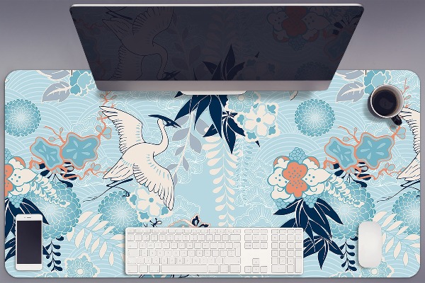 Matta skrivbord Kran och blommor