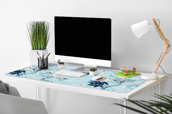 Matta skrivbord Kran och blommor