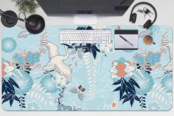 Matta skrivbord Kran och blommor