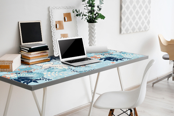 Matta skrivbord Kran och blommor