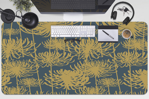 Stort skrivbordsunderlägg Gyllene blommor