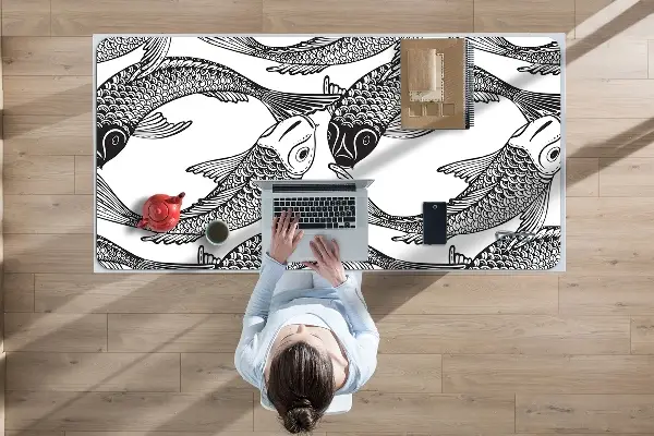 Stort skrivbordsunderlägg Fiskkoi