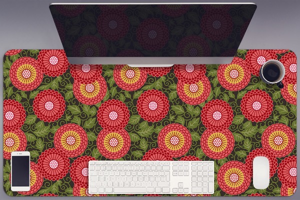 Stort skrivbordsunderlägg Geometriska blommor