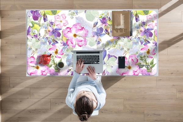 Stort skrivbordsunderlägg Lila blommor