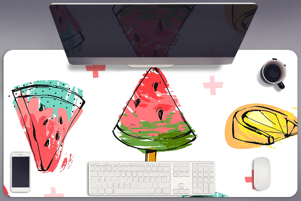 Stort skrivbordsunderlägg Vattenmelon på en pinne
