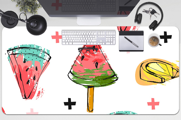 Stort skrivbordsunderlägg Vattenmelon på en pinne